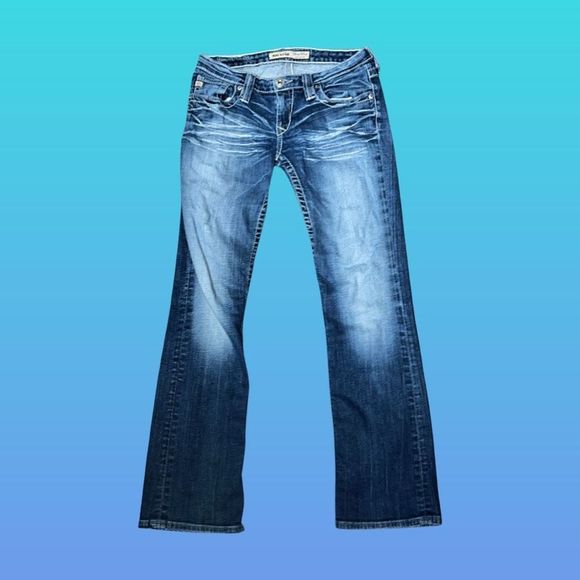 Big Star Sweet Bootcut Ultra Low Jeans Size 27x28 - Picture 1 of 8